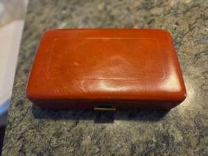 Vintage Buxton Saddle Cowhide Leather Travel Jewelry or Vanity Case
